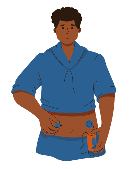 Man with Insulin Pump